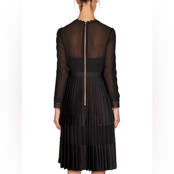 Ted Baker - Looez Lace Trim Pleated Midi Dress - Picture 2 of 6